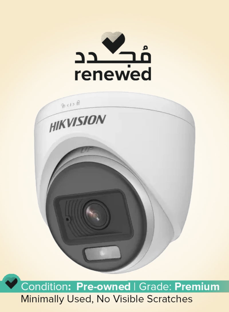 HIKVISION Renewed - HIKVISION 5MP Outdoor Wired Color CCTV Camera with Built-in Audio Mic and Color Night Vision DS-2CE70KF0T-PFS - Image 1